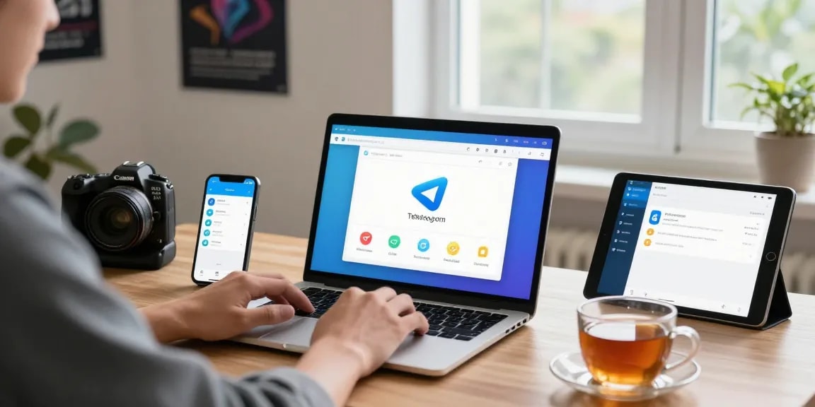 Setting up the Telegram Chinese Version on various devices in a modern tech workspace.